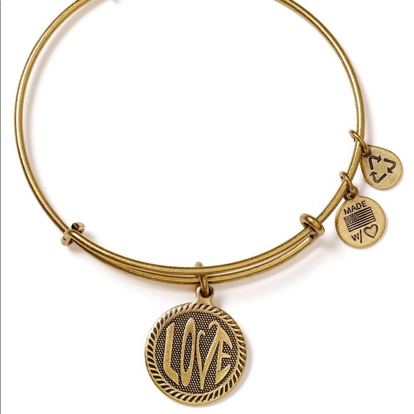 Alex and Ani Love Gold Bracelet Bangle - Picture 1 of 2